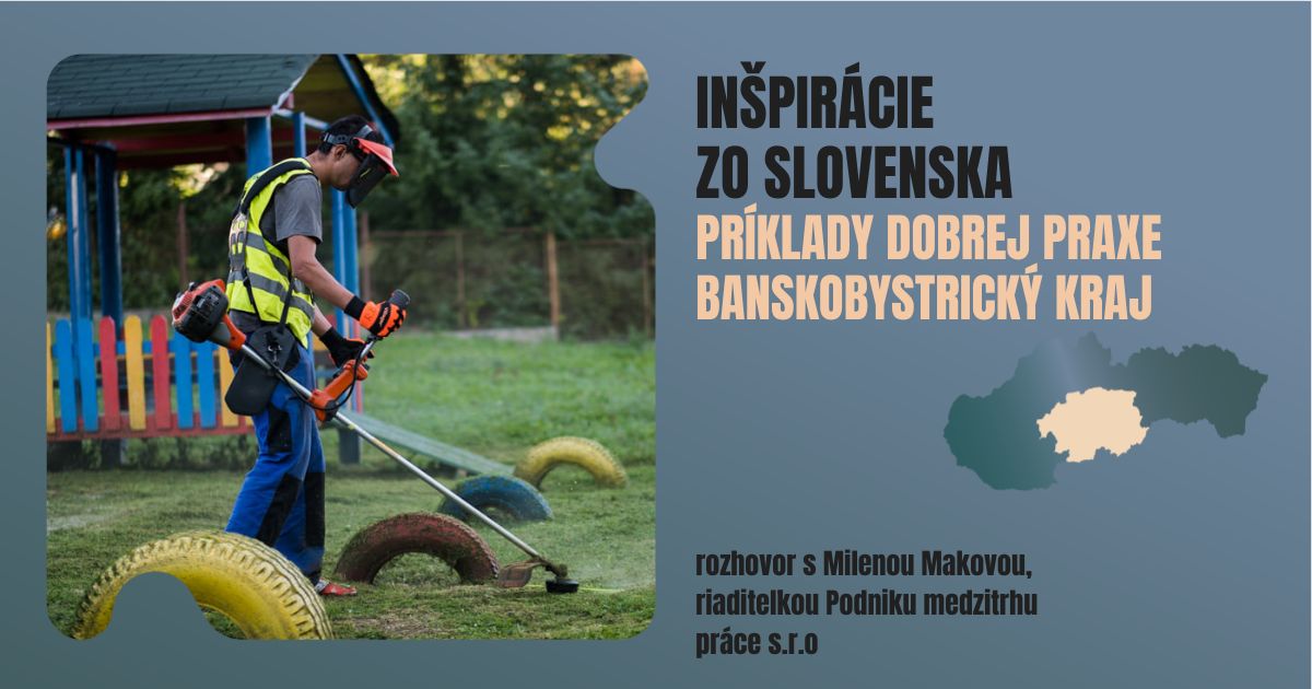 titulka k rozhovoru s fotkou zamestnanca ako kosí